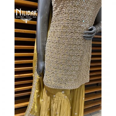 Yellow Georgette Garara Suit
