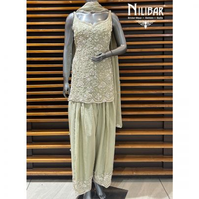 Light Pistachio Green Georgette Salwar Suit