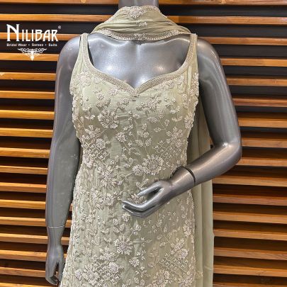 Light Pistachio Green Georgette Salwar Suit