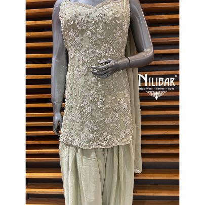 Light Pistachio Green Georgette Salwar Suit
