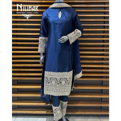 Royal Blue Silk Pant Suit
