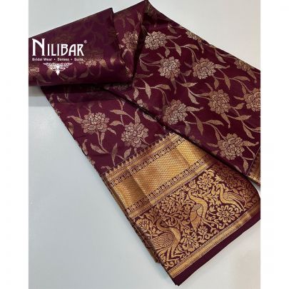 Wine Silk Traditional Saree