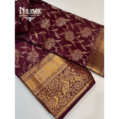 Wine Silk Traditional Saree