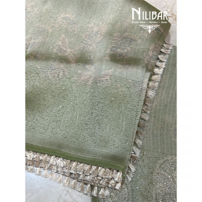 Green Silk Unstitched Suit