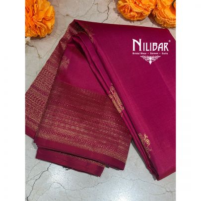 Hot Pink Pure Silk Saree