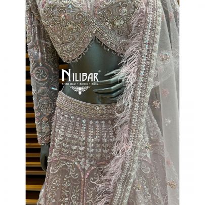 Blush Pink Net Lehenga