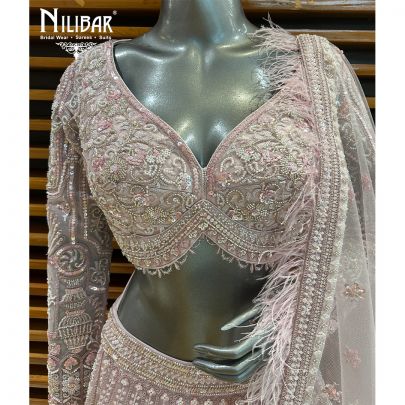 Blush Pink Net Lehenga