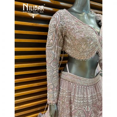Blush Pink Net Lehenga