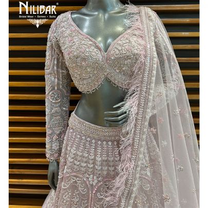 Blush Pink Net Lehenga