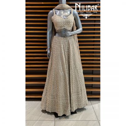 Beige Georgette Lehenga