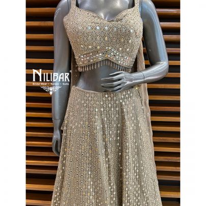 Beige Georgette Lehenga