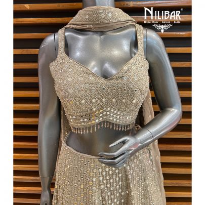 Beige Georgette Lehenga