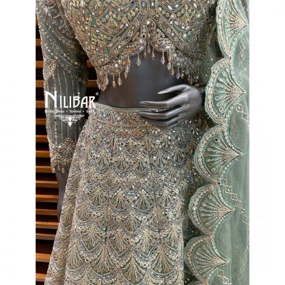 Pistachio Green Net Lehenga