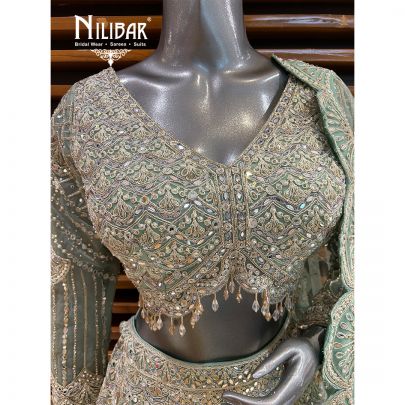 Pistachio Green Net Lehenga