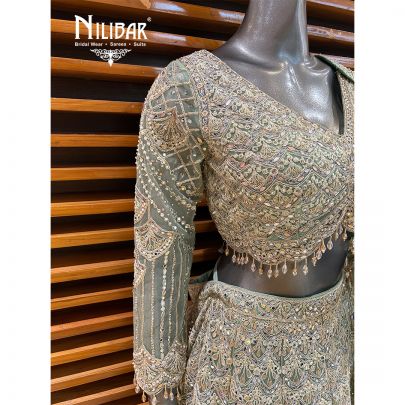 Pistachio Green Net Lehenga