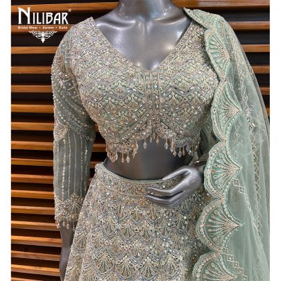 Pistachio Green Net Lehenga
