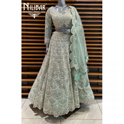 Pistachio Green Net Lehenga