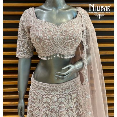 Pastel Pink Net Lehenga