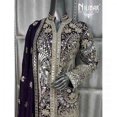 Purple Organza Suit