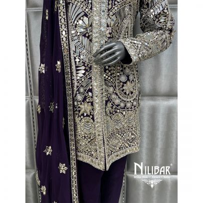 Purple Organza Suit