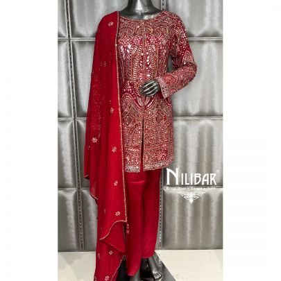 Red Organza Suit