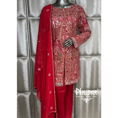 Red Organza Suit
