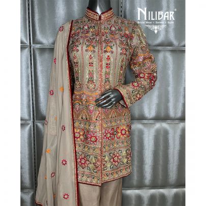 Beige Organza Suit