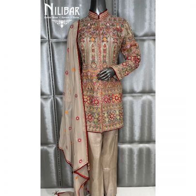 Beige Organza Suit