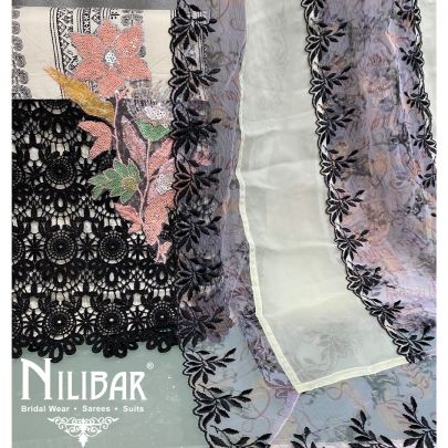 Cream Cotton Pakistani Unstitched Suit