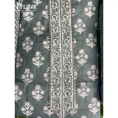 Laurel Green Cotton Unstitched Suit
