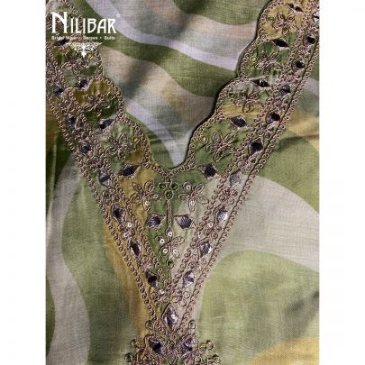 Green Muslin Unstitched Suit