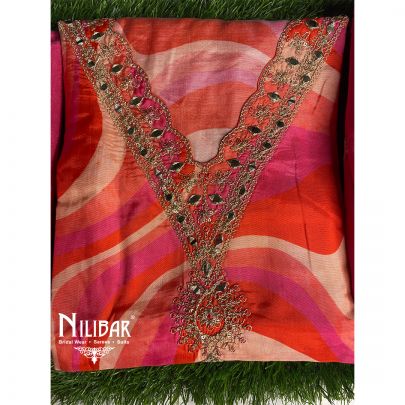Multicolor Muslin Cotton Unstitched Suit