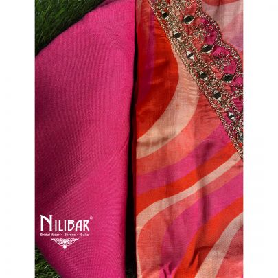 Multicolor Muslin Cotton Unstitched Suit