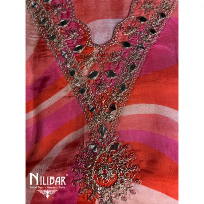 Multicolor Muslin Cotton Unstitched Suit