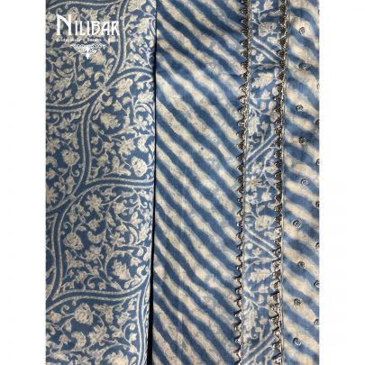 Light Blue Cotton Unstitched Suit