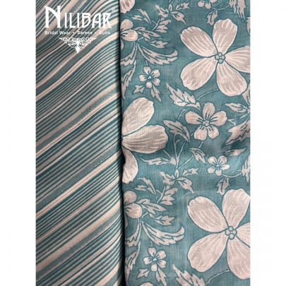 Turquoise Green Cotton Unstitched Suit