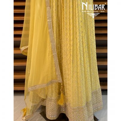 Banana Yellow Georgette Anarkali