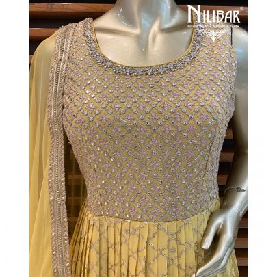 Banana Yellow Georgette Anarkali