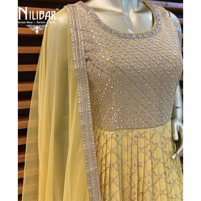 Banana Yellow Georgette Anarkali