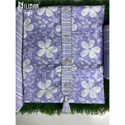 Lilac Cotton Unstitched Suit