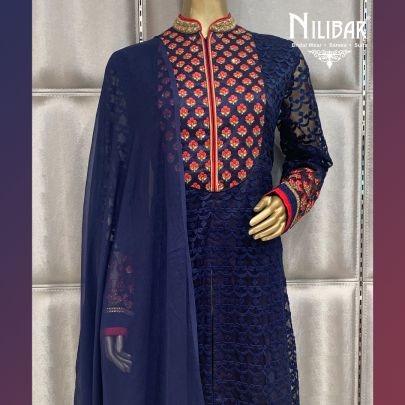 Navy Blue Georgette Anarkali