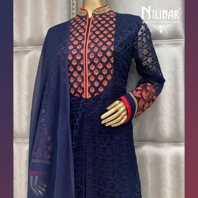 Navy Blue Georgette Anarkali