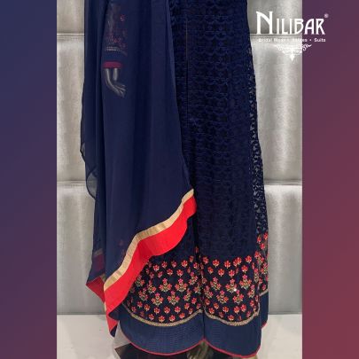 Navy Blue Georgette Anarkali