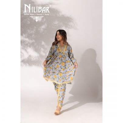 Blue Cotton Co-ord Set