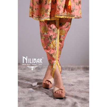 Peach Cotton Kurta Set