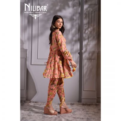 Peach Cotton Kurta Set