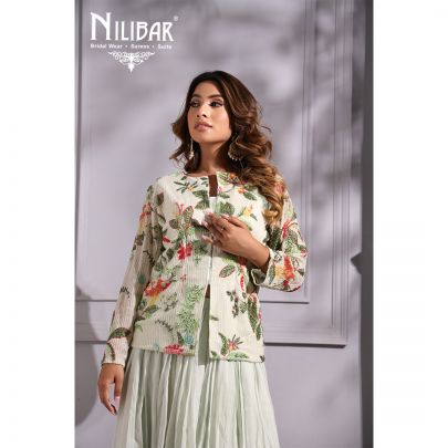 Pista Green Georgette Lehenga