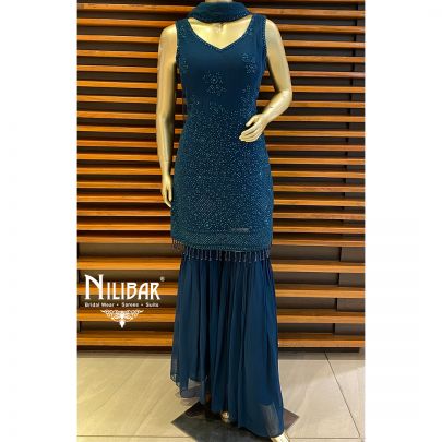 Turquoise Net Garara Suit