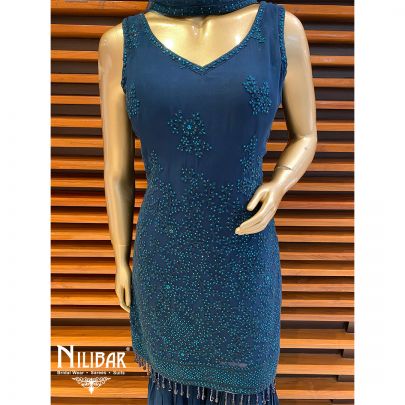 Turquoise Net Garara Suit