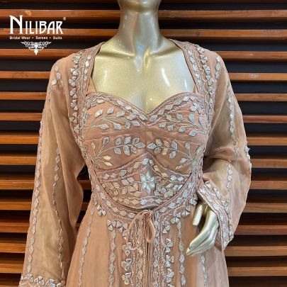 Peanut Organza Jacket Style Suit